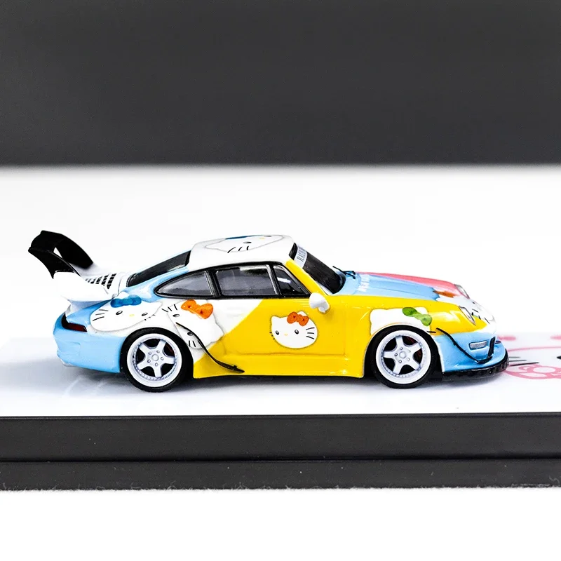 Vlam 1/64 Porsche RWB 993 964 Kitty Legering Speelgoed Motorvoertuig Diecast Metaal Model