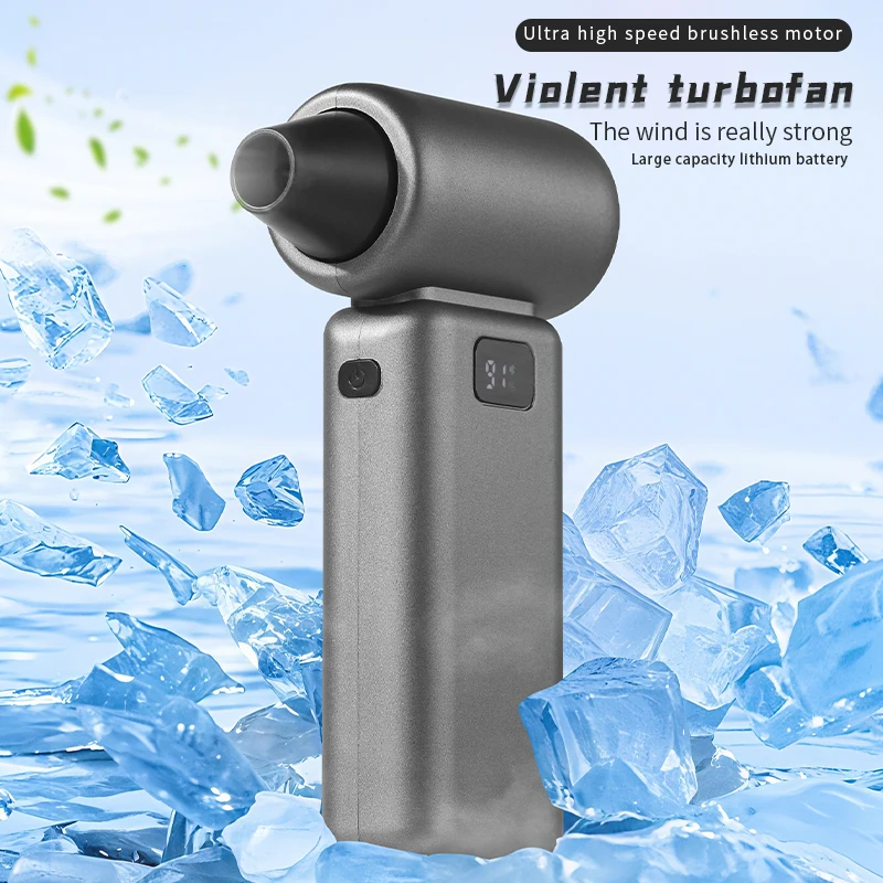 Handheld Portable Fan  350000RPM Wireless 8000mAh Rechargeable Mini Fan Outdoor Camping Super Strong Handheld Fan