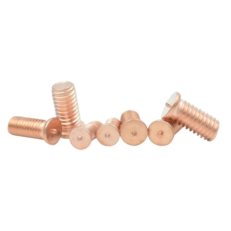 1000Pcs M3 Spot Welding Screw Carbon Steel Copper Plated Weld Studs Solder Point Nail Bolt For Capacitor Discharge