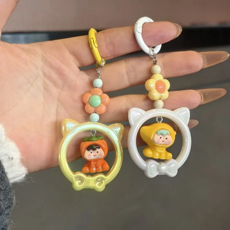 Cross-border Versatile Best Selling Bag, Keychain, Doll, Rotatable Heart-shaped And Cute Mobile Phone Pendant