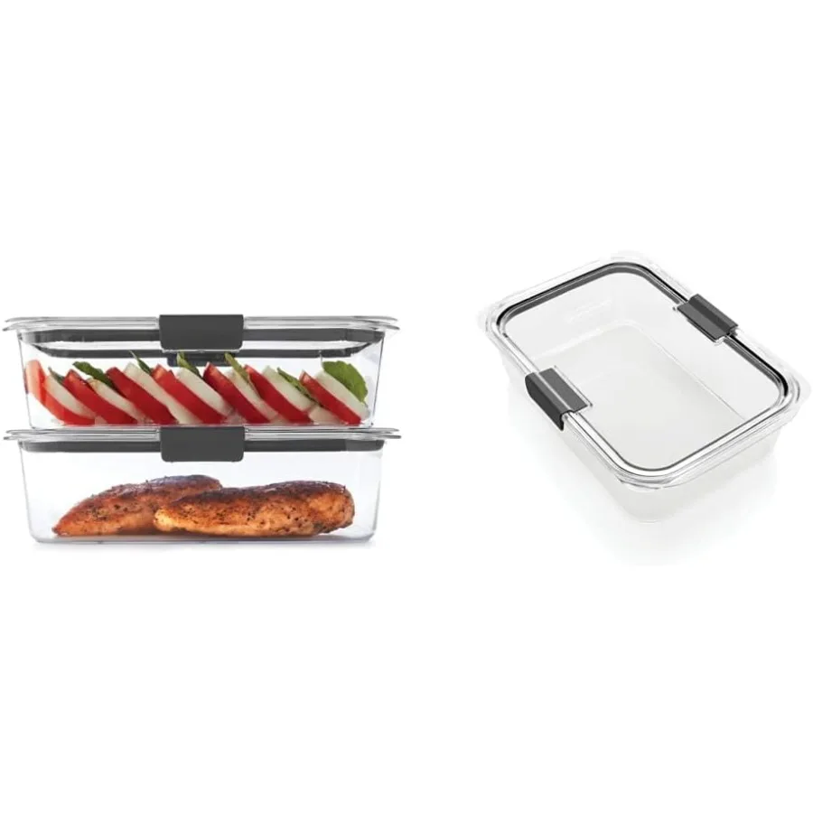 

Rubbermaid Brilliance Food Storage Containers with Lids Set of 2 9.6 Cup