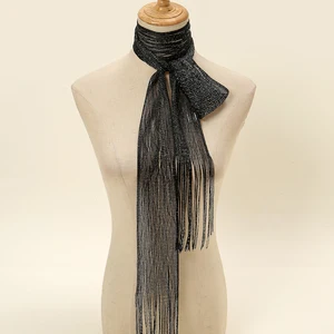 Kolye parlak, kadınlar için, püskül dantel, parti, bir gece elbisesi, gece, eşarp, ipek, parlak, altın ve gümüş ve şal güneş koruyucu losyon, yeni moda Satış çubuğu kolyesinde ilk 10-siyah no. 10