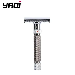 Yaqi-Rasoir de sécurité réglable The Final Cut pour homme, chrome et bronze à canon