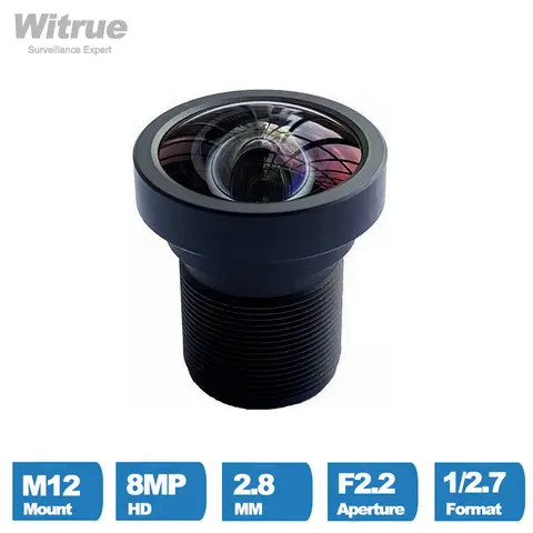 감시 보안 카메라용 왜곡 없는 4K CCTV 렌즈, 8MP M12 마운트, 2.8MM 조리개, F2.2 포맷, 650nm IR 필터, 1/2 인치