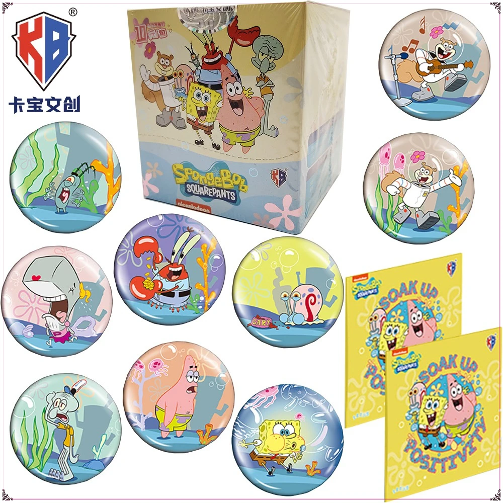 

KABAO Genuine Anime SpongeBob SquarePants Peripheral Toys Badge Highly Beloved Characters Exquisite Round Brooches Cosplay Gifts