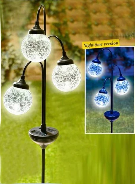 Solar Garden Light Glass Ball Stick Waterproof  Stake