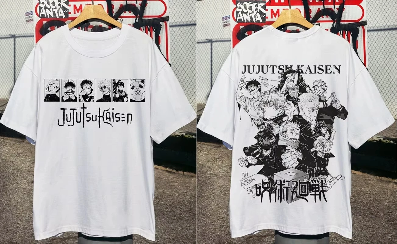 Jujutsu Kaisen Joint T-shirt a maniche corte da uomo Animazione giapponese Periferica Estate Allentata Tendenza bidimensionale a mezza manica