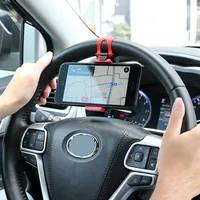 Universal Car Steering Wheel Mount Phone Holder Car Bracket Auto Accessories Elastic Buckle GPS Navigator Mount Car Phone Holder