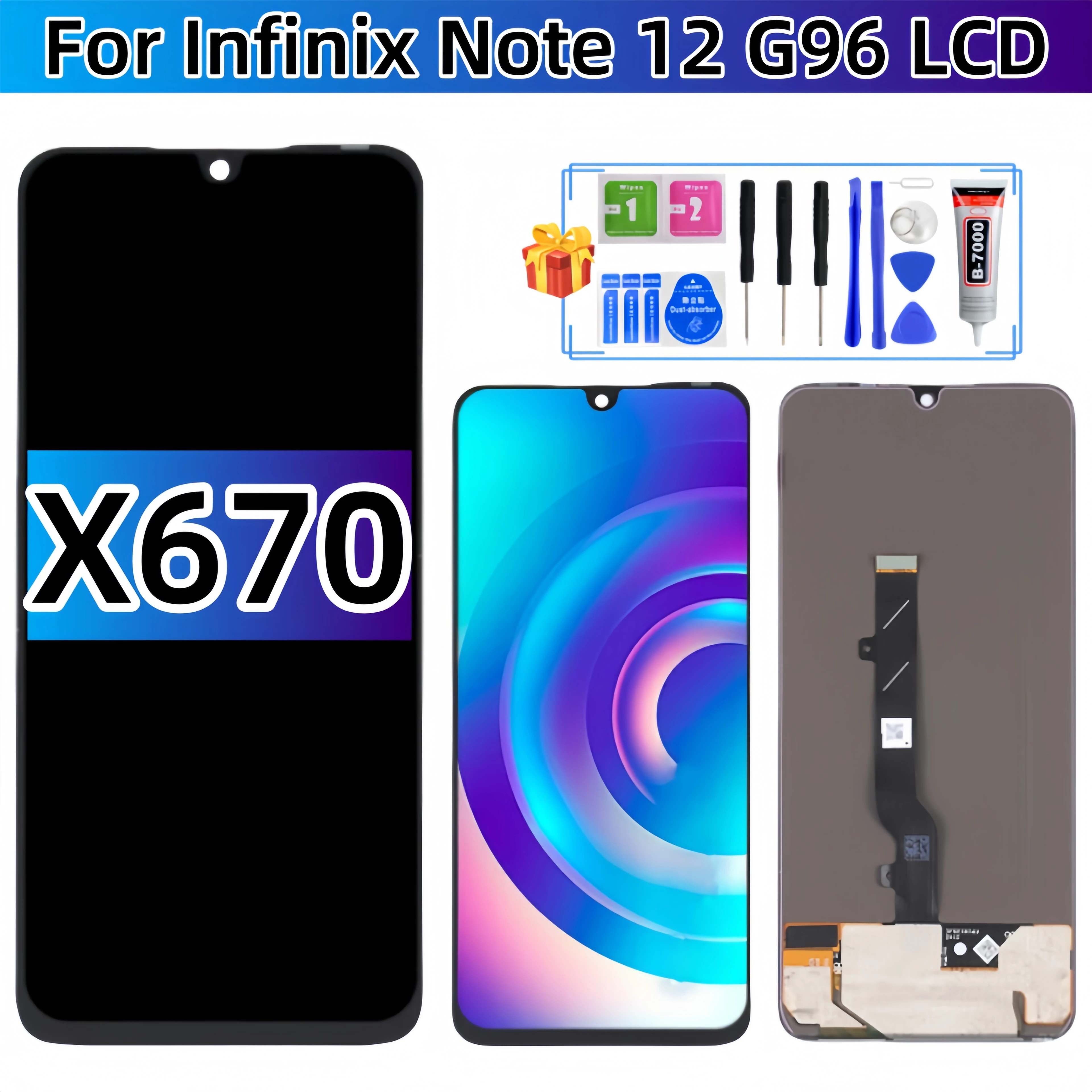 

Для Infinix Note 12 G96 X670 ЖК-дисплей с сенсорным экраном в сборе, запасные части для ЖК-дисплея