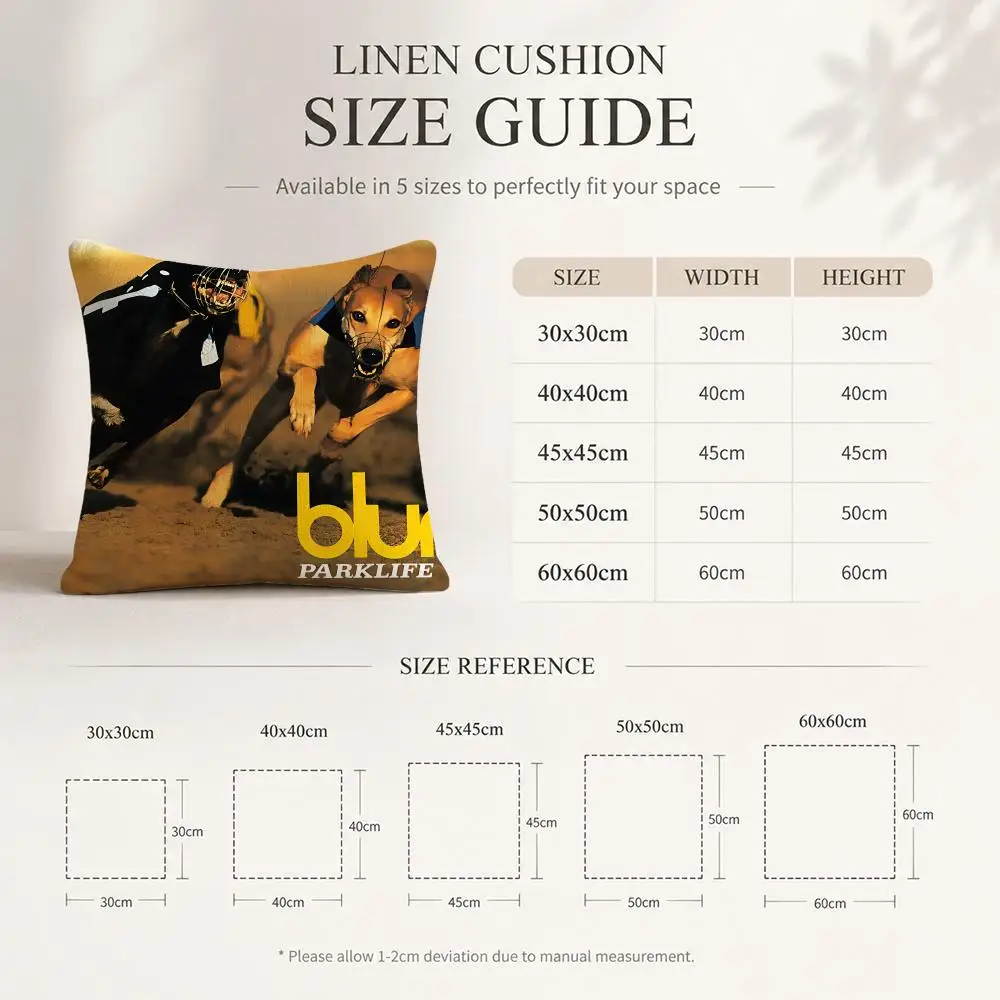 B-Blur ROCK Band Album Cushion Cover Linen Double-Sided Decorative Sofa Couch Bedroom Living Room Home Decor Pillow Case