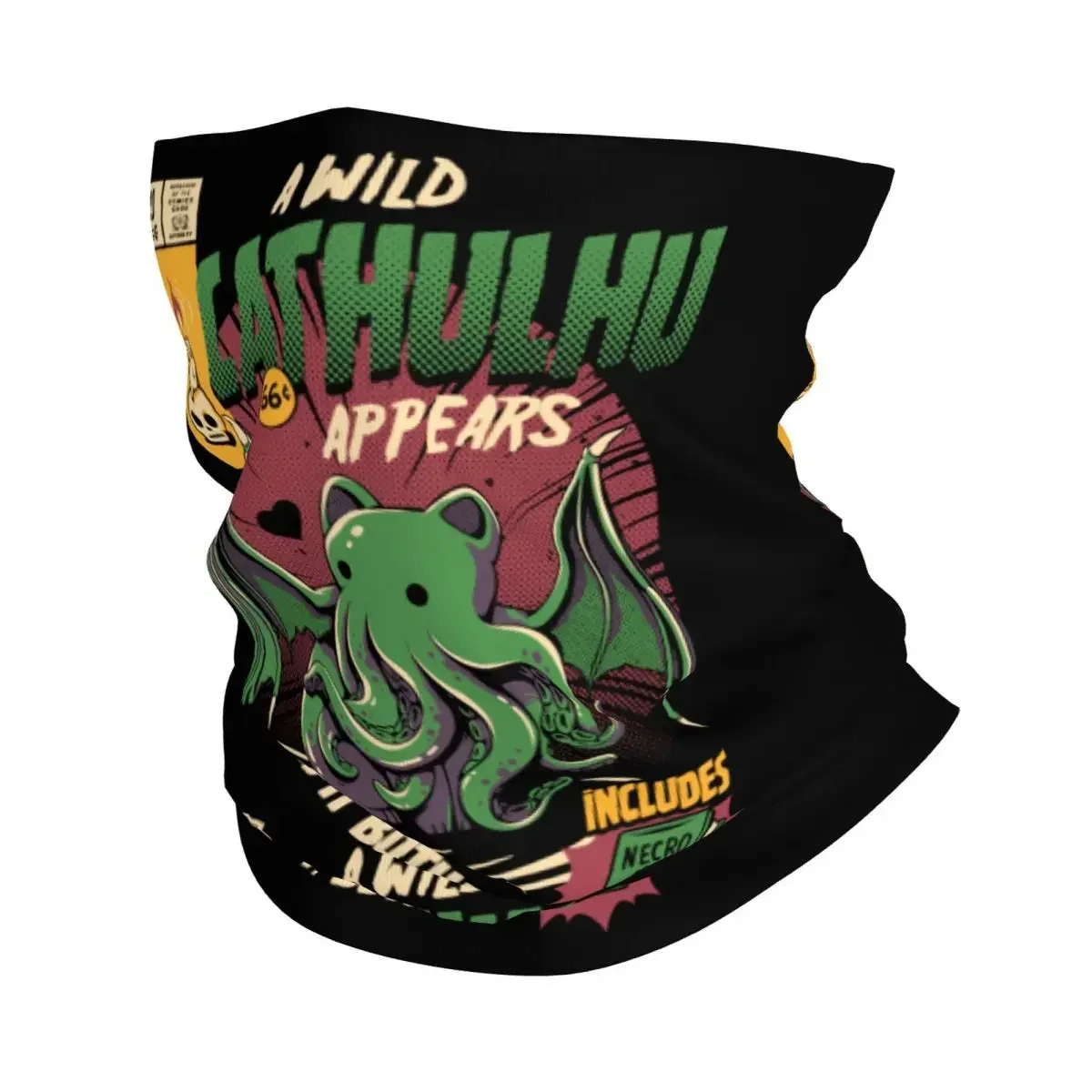 A Wild Cthulhu Neck Gaiter Men Women UV Face Shield Winter Cat or Kaiju Lovecraft Movie Bandana Scarf for Ski