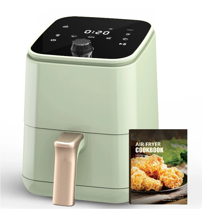 

MOOSOO New Mini Small Air Fryer 2 Quart, Temp/Time Dial Control with Air Fryer Cookbook & 50pcs Paper Liner