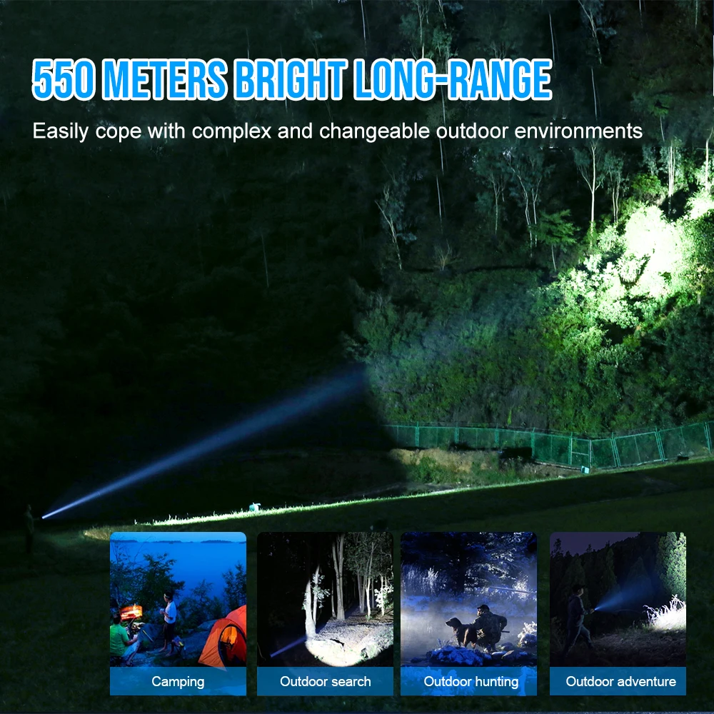 Trust fire T40R Armee taktische LED-Taschenlampe 1800Lumen 550Meter wiederauf ladbare Lampe mit USB-Aufladung Selbstverteidigung IP68 Taschenlampe