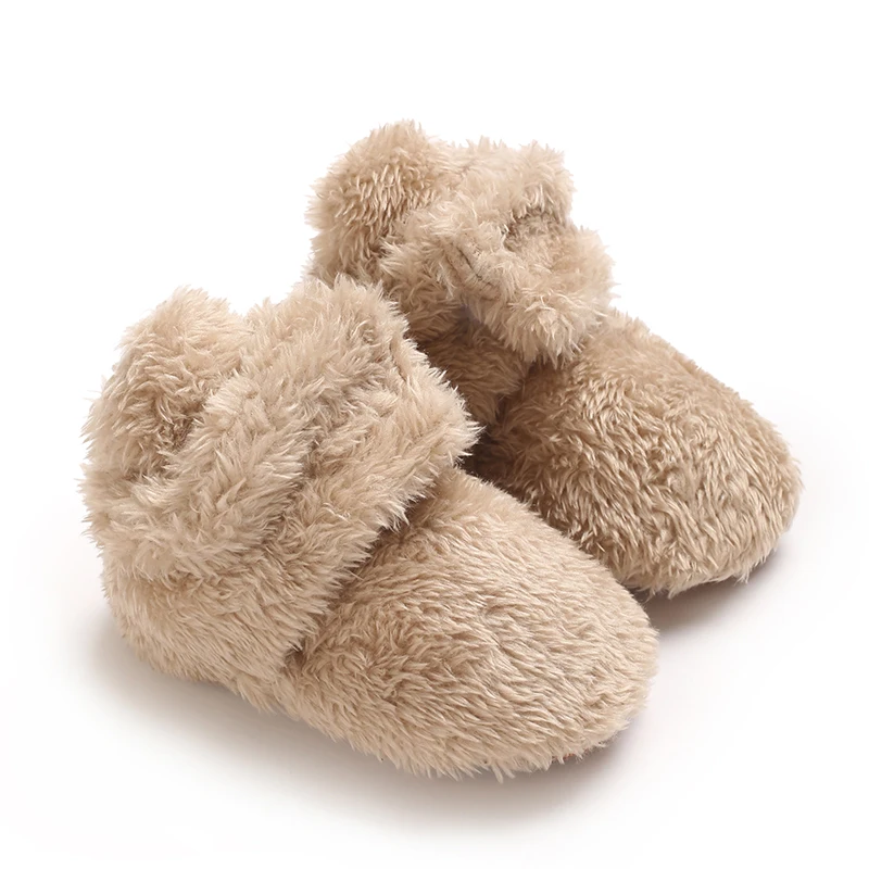 Neugeborenes Baby, Junge, Mädchen, weiche Fleece-Booties, Stay On, Säuglingshausschuhe, Socken, Schuh, rutschfester Greifer, Kleinkind-Erstwanderer, Winter-Knöchel – Detail 37