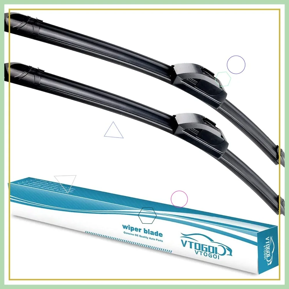 

Premium All-Season Auto Windshield Wiper Blades 26"+18" Natural Rubber J-Hook (Pack of 2)