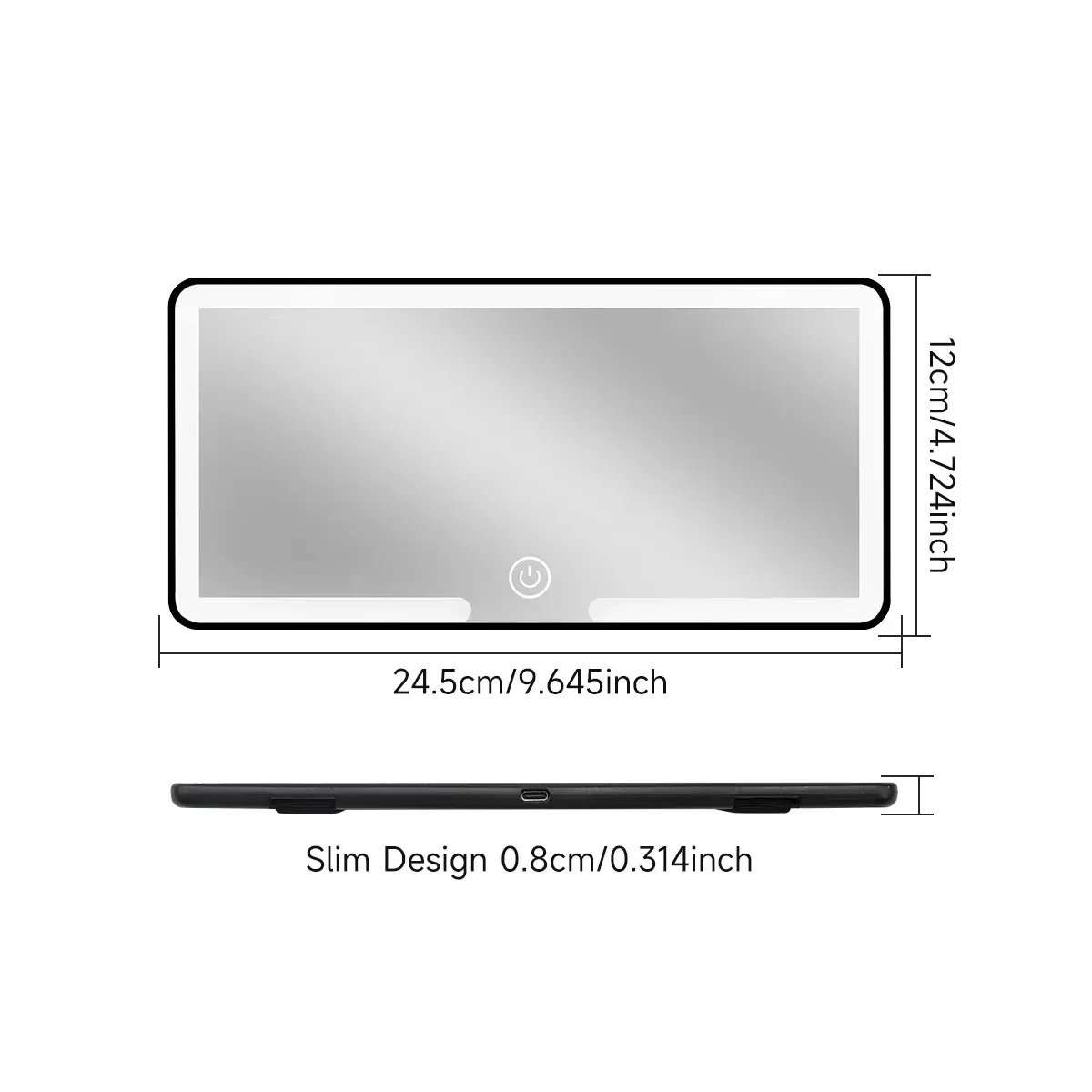 مرايا داخلية للسيارة، لوحة واقي من الشمس، مرآة مكياج عالية الدقة LED للفتيات والنساء، قابلة لإعادة الشحن، مرآة زينة رفيعة عالمية #6
