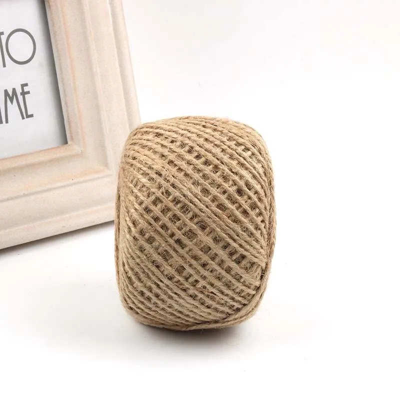 1MM 2MM Natural Vintage Jute Rope Cord String Twine Burlap DIY Crafts Gift Wrapping Jute Hemp Gardening Wedding Party Decoration