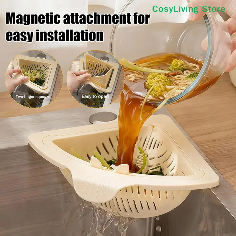 Drain Basket Sink Strainer With Handle Food Slag Strainer Drain Trap Kitchen Accessories Food Residue Processor Kitchen Supplies