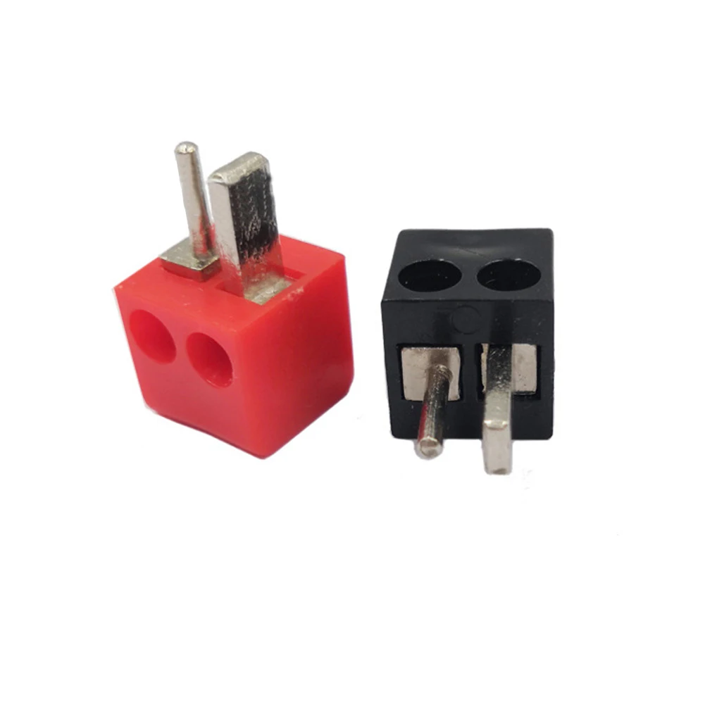 Conector de enchufe de equipo eléctrico, conectores de cable, conexiones de tornillo rojo y negro, enchufe en forma de T de cobre