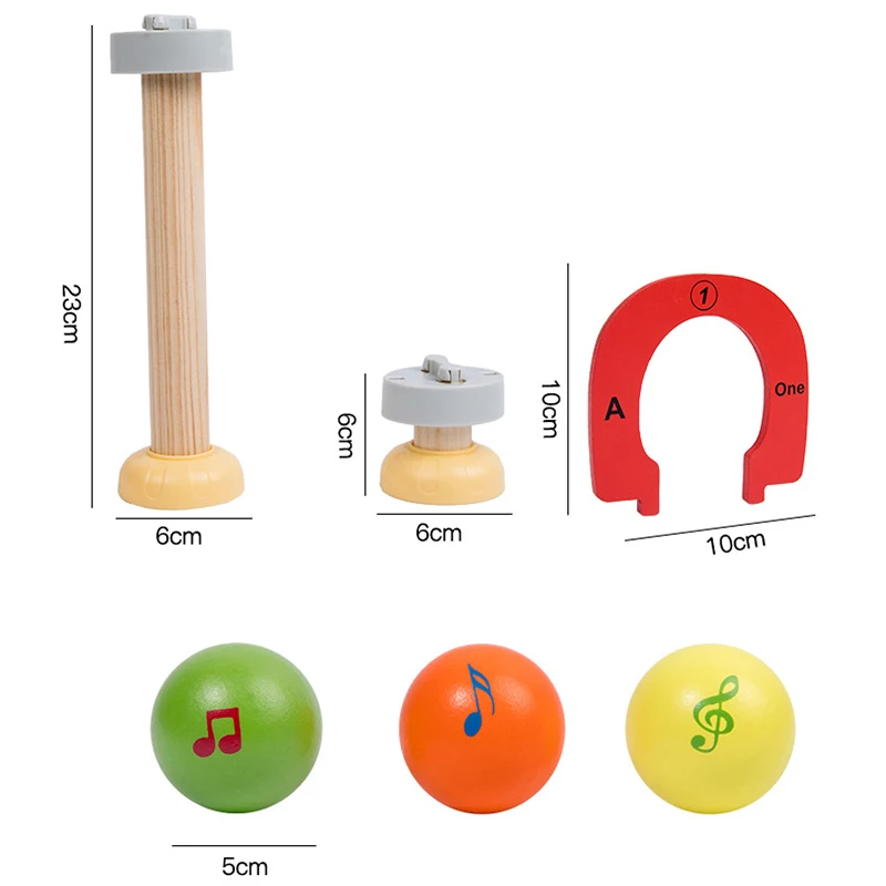 Piano de madeira Track Building Blocks para crianças, Brinquedos de percussão musical Montagem de bola de rolo Educação infantil Brinquedos de madeira