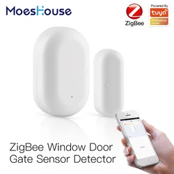 Tuya ZigBee Smart Window Door Gate Sensor Detector Smart Home Security Alarm System Smart Life Tuya App Remote Control