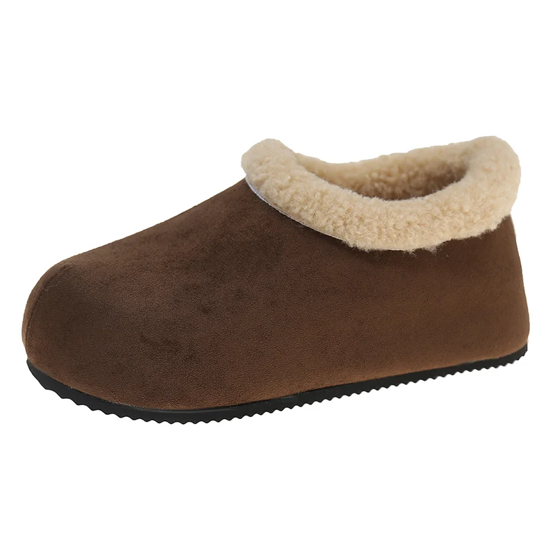 Mocassins chauds en peluche pour femmes, fourrure, chaussures plates en daim, bottes décontractées, tendance hiver, nouvelle marque de créateur, mode, 2025