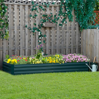 Outsunny galvanized steel raised planter with open bottom