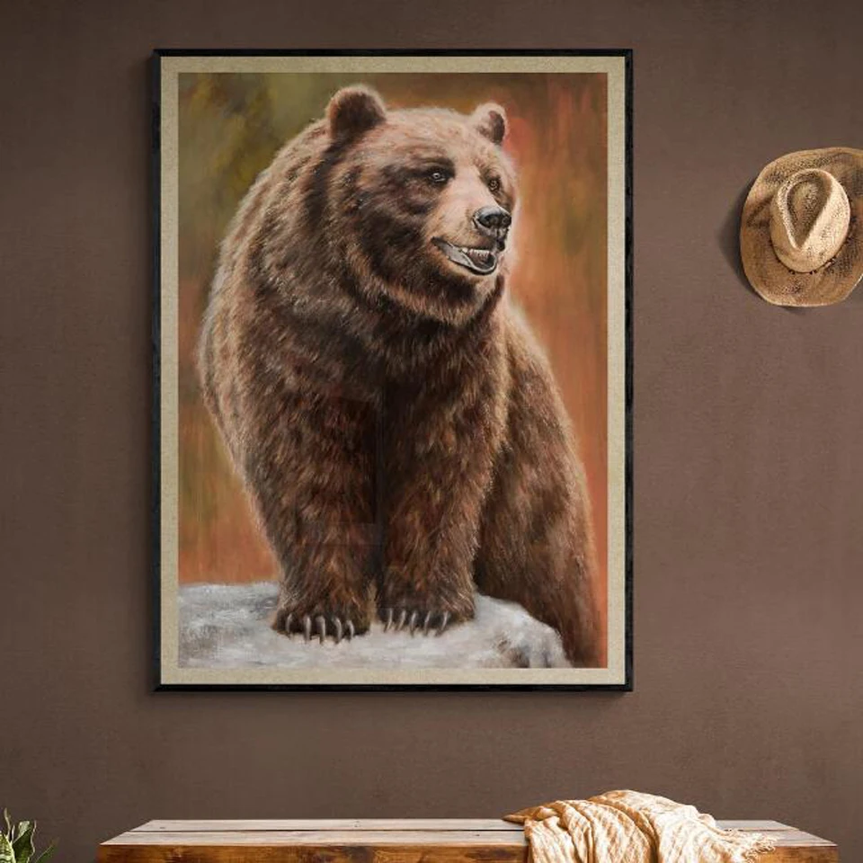 5D Diamond Embroidery Grizzly Bear Rhinestone Kit Diamond Painting Animal Cross Stitch Scenery New Arrival Home Decoration