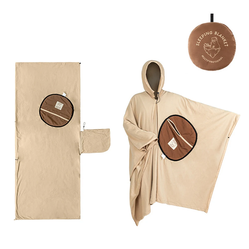 

Outdoor Wearable Cloak Sleeping Bag Multi-Purpose Warming Sleeping Bag Fleece Sleeping Bag for Winter Camping Travel Hiking