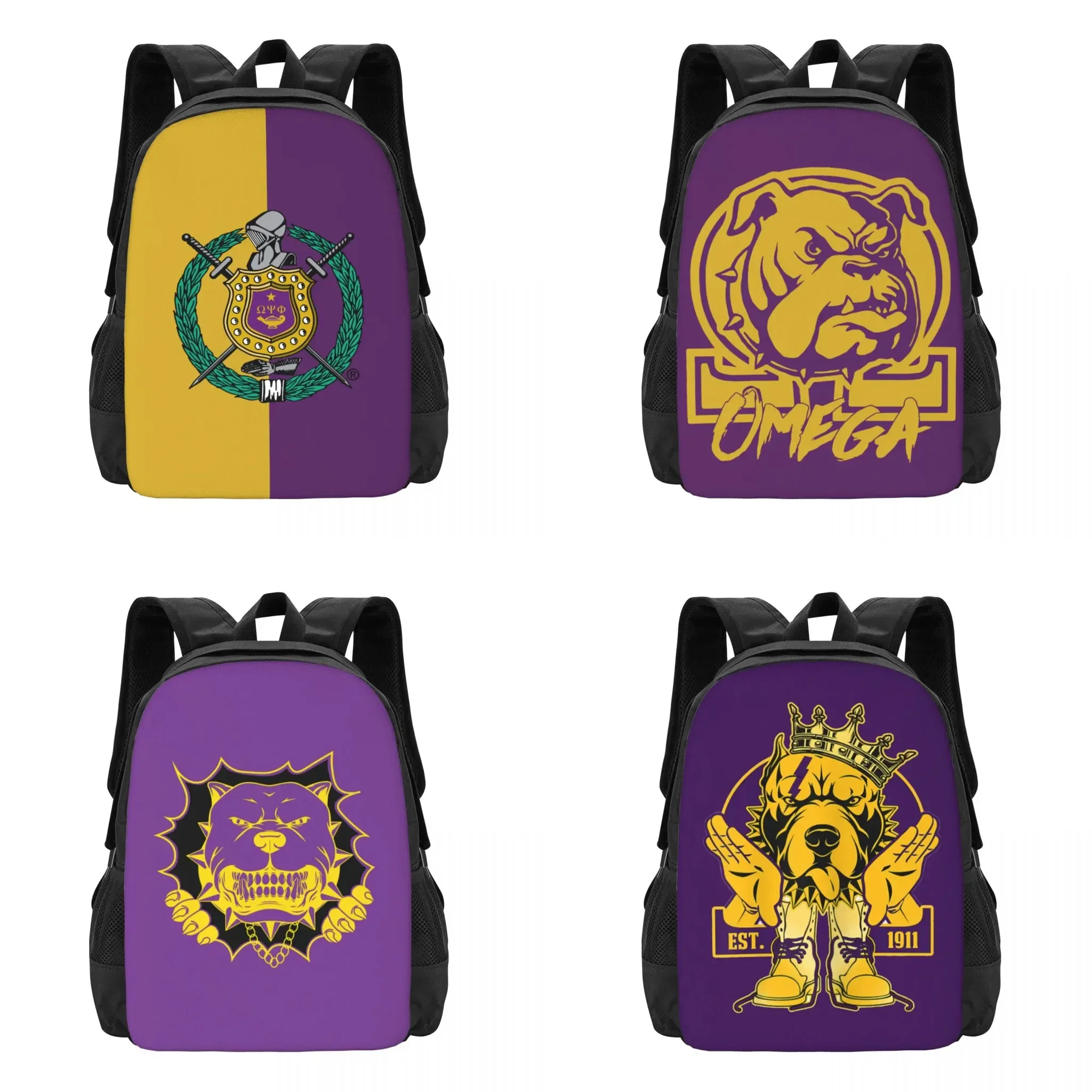 O-omega Fraternity Psi Phi OPP Travel Laptop Backpack, Business College School Computer Bag Gift for Men & Women