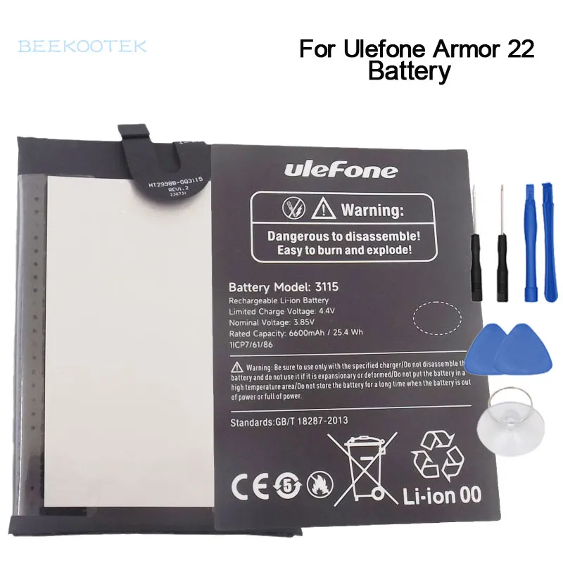 New Original Ulefone Armor 22 Battery Inner Built Cell Phone Battery GQ3115 Battery Accessories For Ulefone Armor 22 Smart Phone