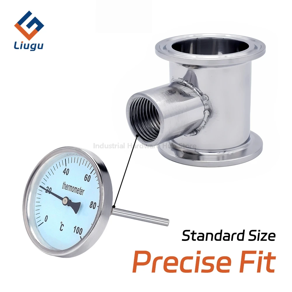 

SS304 Stainless Steel Tri-Clamp Reflux Column, 1.5" 2" Tri-Clamp Size with 1/2" NPT Female Thread, 50mm Length for Homebrew