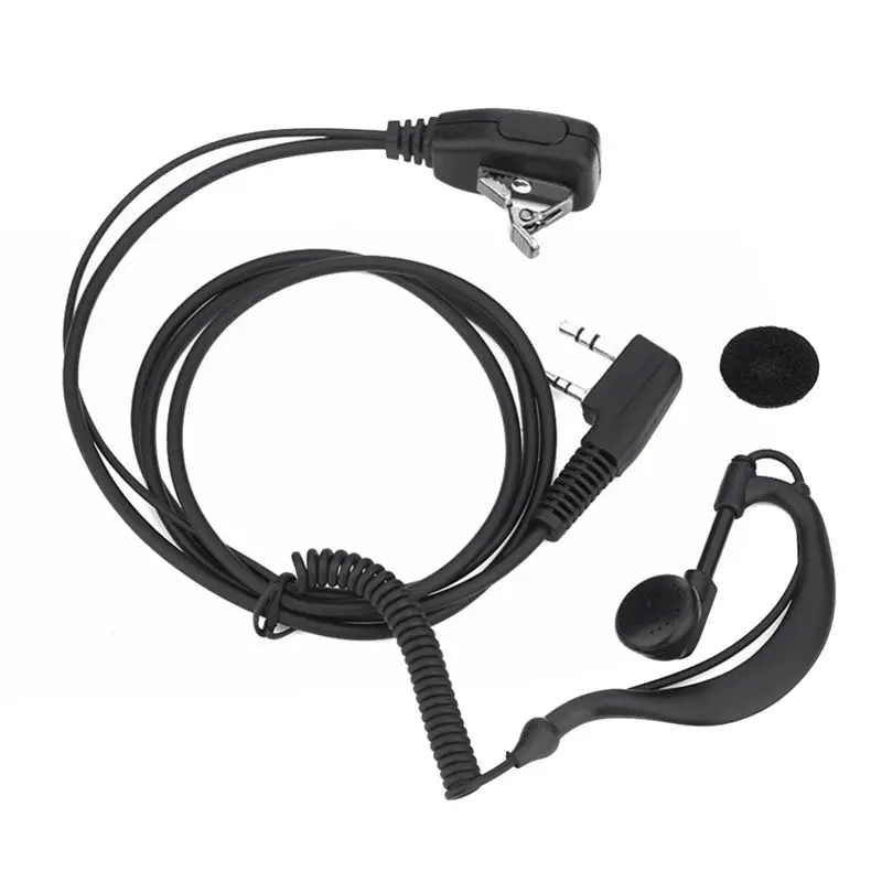 A64I 3 uds auricular de 2 pines auriculares PTT micrófono ganchos para la oreja Walkie Talkie auricular para UV5R/HYT