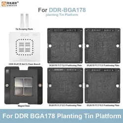 AMAOE Universal Planting Tin Platform Set for Notebook DDR Memory Repair BGA78 BGA178 Position Plate BGA Reballing Stencil Set