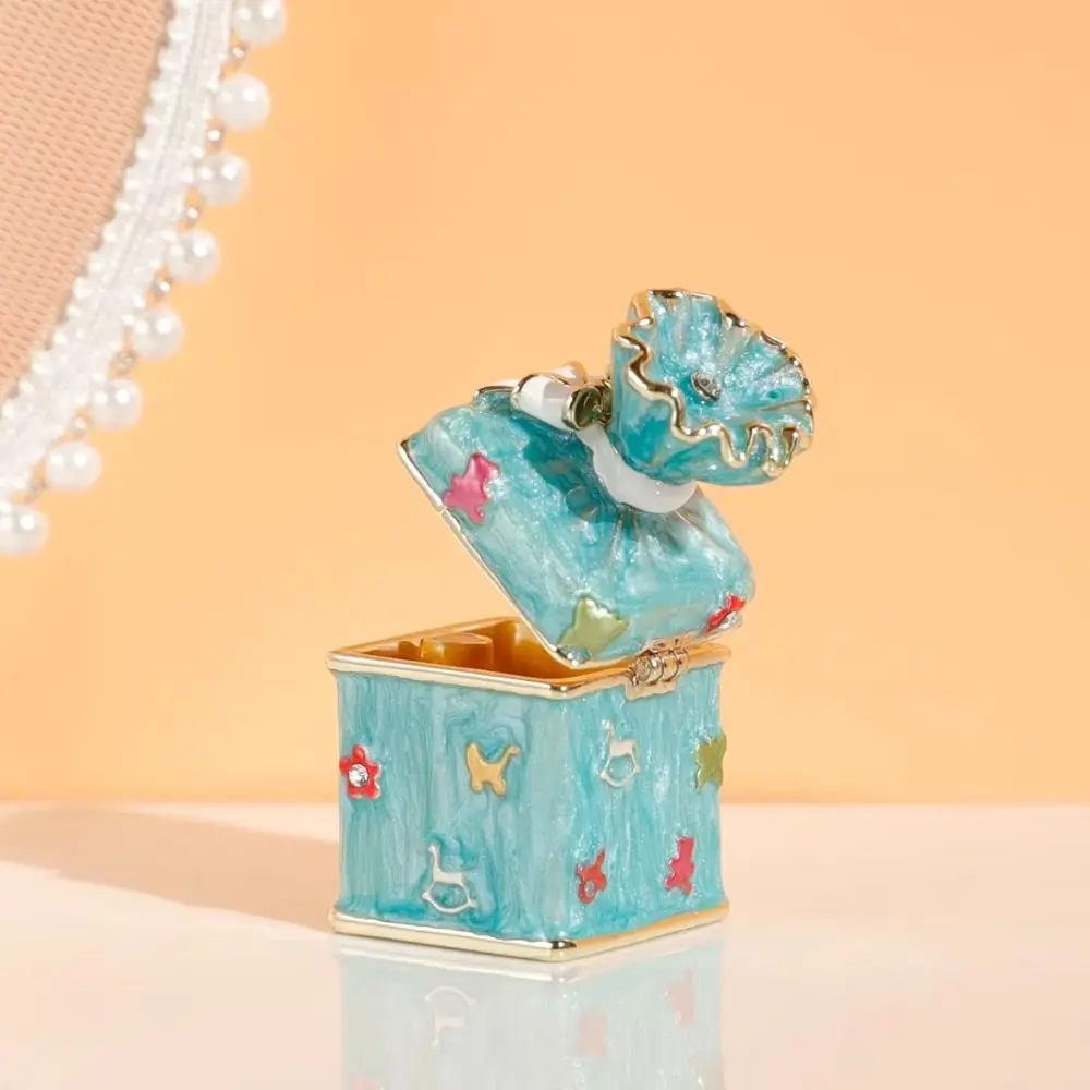 

Cute Girl Zinc Alloy Jewelry Box Pink Candy Mini Size Storage Box Dry Sealed Enamel Color Trinket Box For Earrings