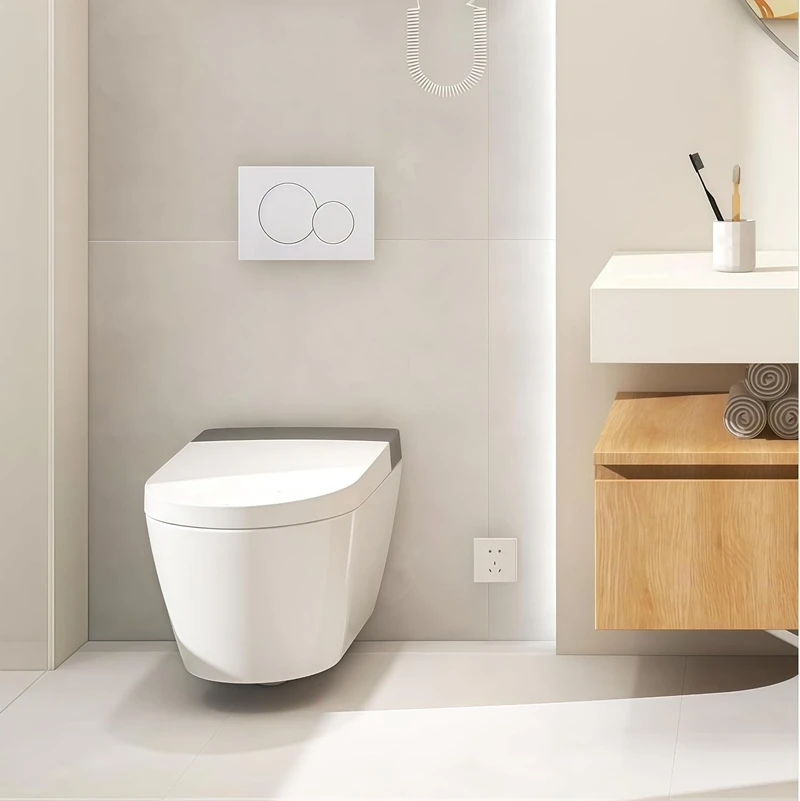 Double Flush Toilet Push Plate Compatible with Geberit for Sigma UP300 UP320 UP720 Gold Actuator Panel with Mounting Frame