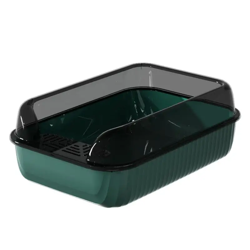 

Cat Litter Box High Sided Cat Poop Box Large Cat Litter Box with Scatter Shield Open Top Pet Toilet Cat Supplies Cleaning tools