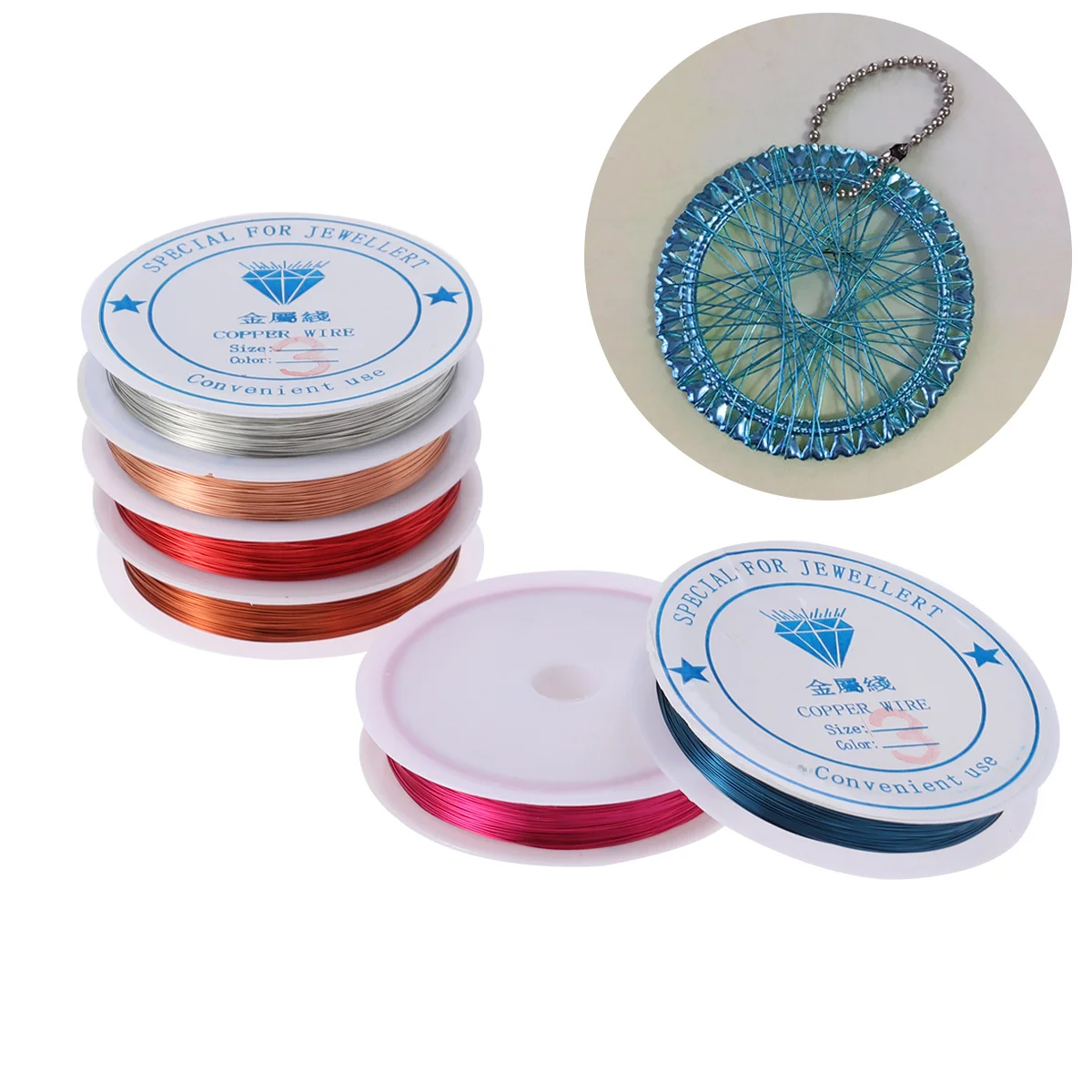 6 Rolls 0.3mm Colorful Copper Wire Flexible Jewelry Craft Beading Wire 30m for Wrapping Tiaras Floral Arranging