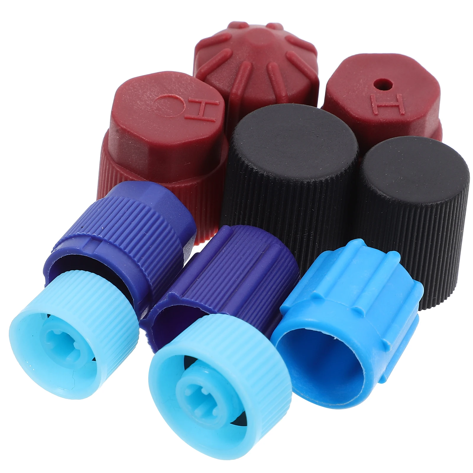 

10pcs Charging Port Dust Caps Low Pressure Plastic Air Conditioning Refrigeration Accessories Car System Protection Valve