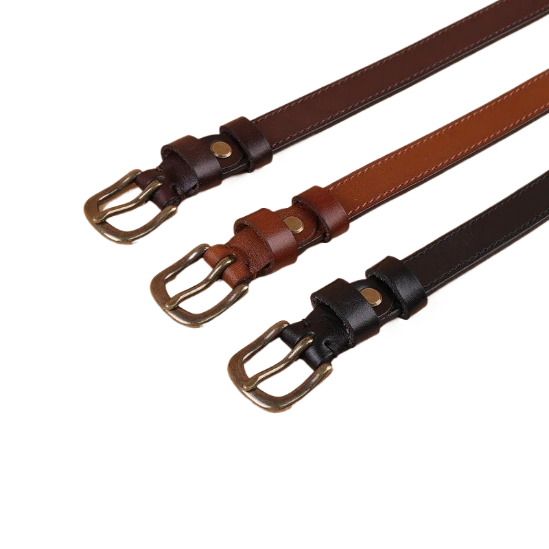 حزام جينز نسائي من الجلد بتصميم كلاسيكي بإبزيم على شكل دبوس مع تنورة وحزام رفيع بسيط ومتعدد الاستخدامات على طراز BF للطلاب