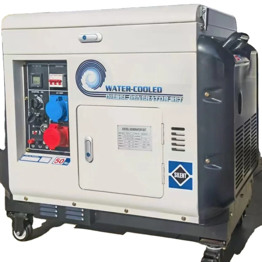 Silent Electric Portable 7KW 7KVA 6KVA AC DC Single Phase dies el Power Generator Water Cooled    Set for price