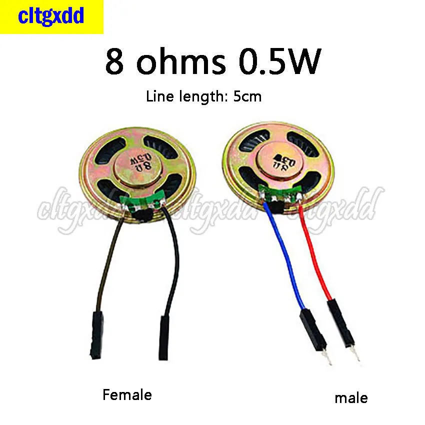 cltgxdd 1PCS speaker 8 ohm 0.5W dongle speaker toy 8R0.5W speaker with dupont wire female header pin male header cable