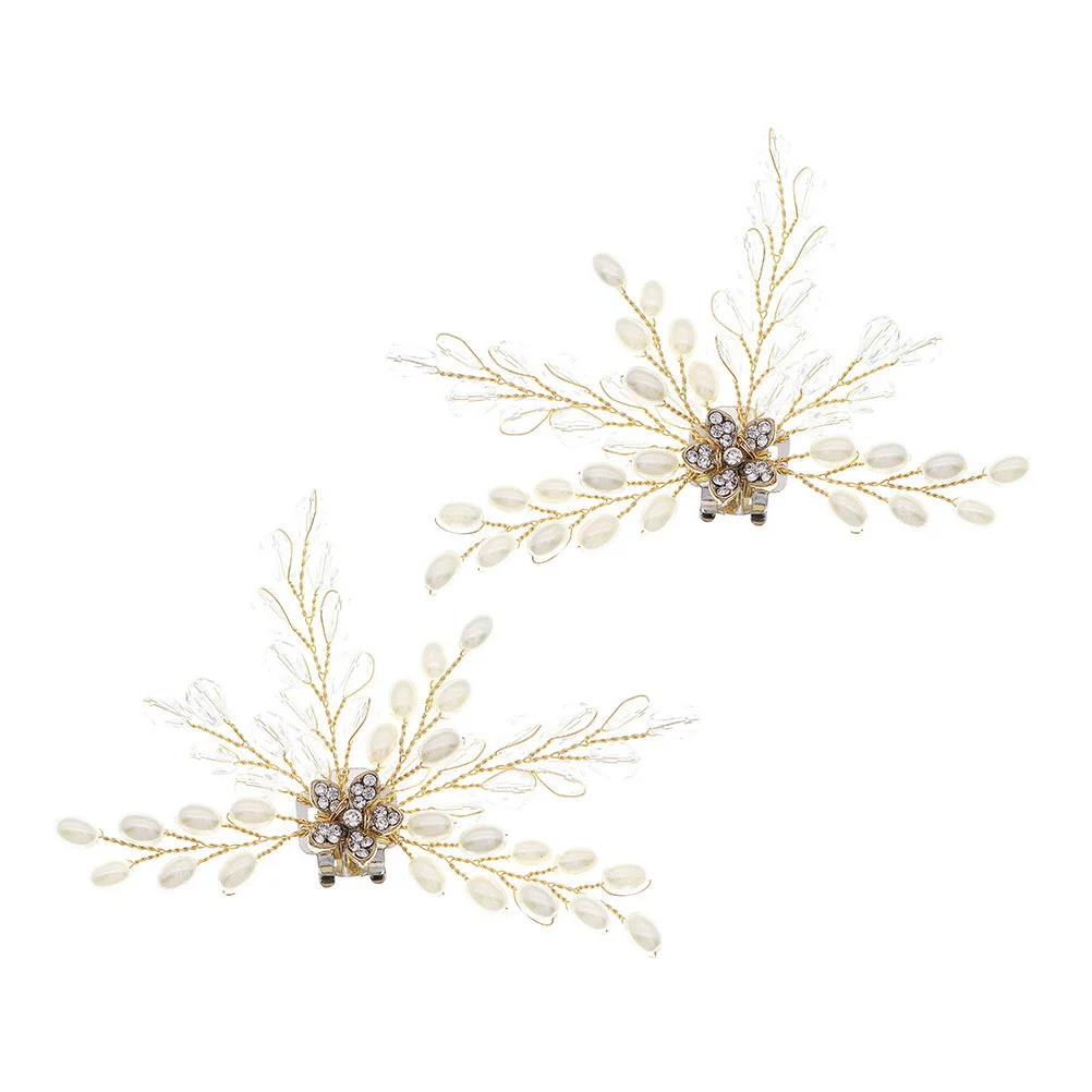 

2 Pcs Bridal Shoe Clips Decorative Accessories for Pumps Heels Rhinestones Pearl Elegant Wedding Shoe Embellishments