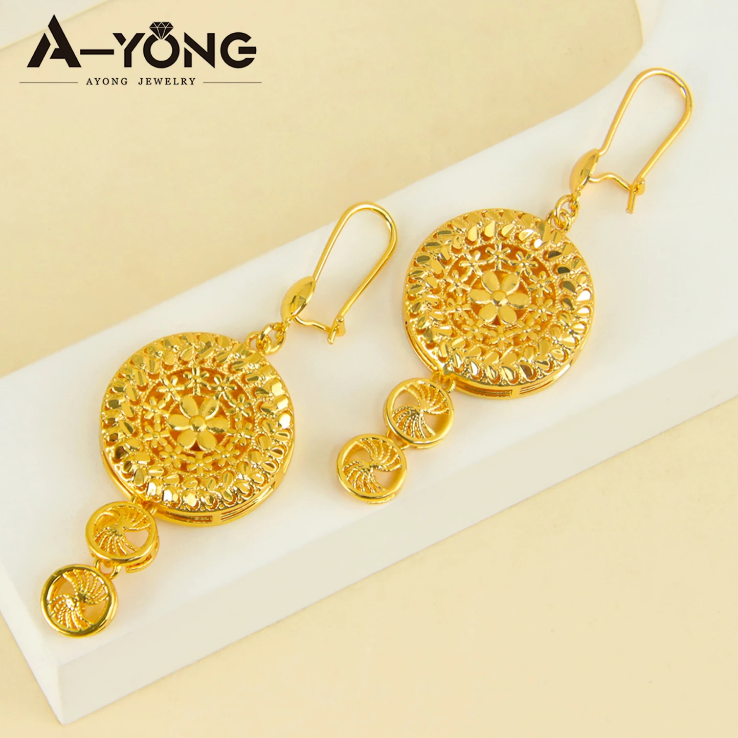 Äthiopisches Brautschmuck-Set 24k Vergoldet Dubai Elegante Halskette Armband Ohrringe Habesha Damen Vintage Schmuck – Detail 8