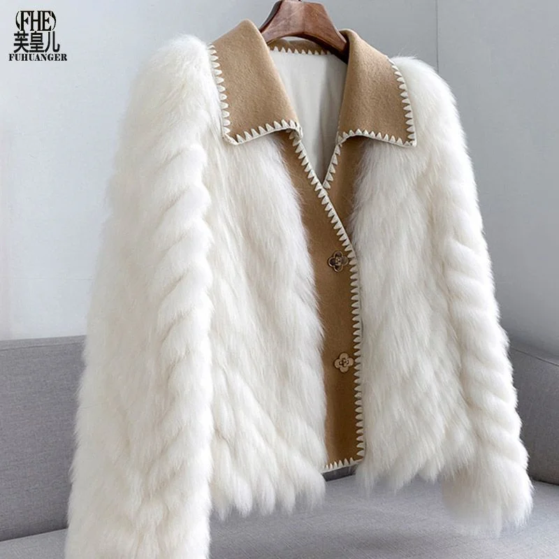 Popular high-end Hepburn style short Coat for women\'s Winter 2024 new Mink coat Ladies Fur Jackets Fox Fur Car Strip Mink Jacket