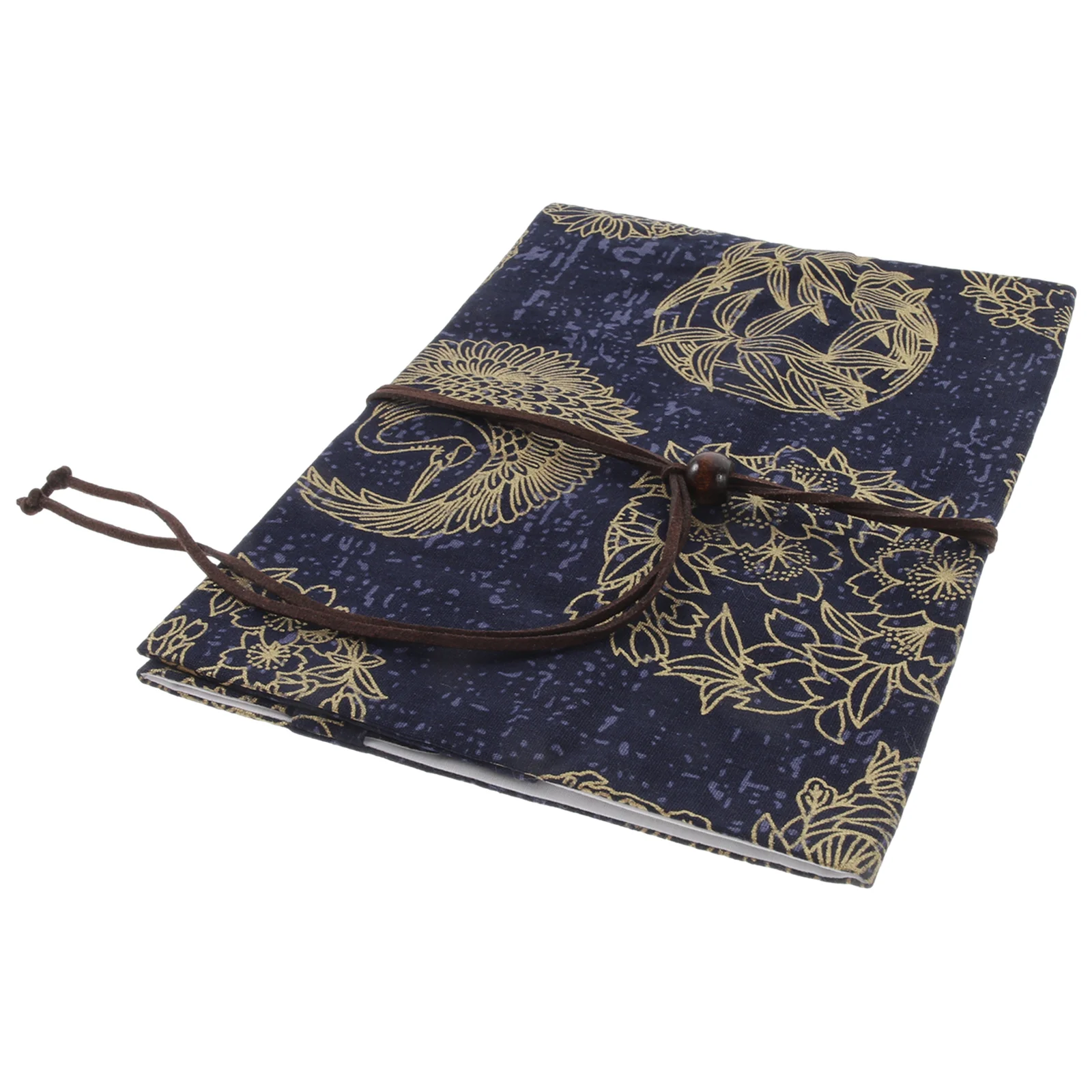 Ink Blue Dyed Patchwork Fabric Book Cover Protector Decorative Adjustable Sleeve Ornamental Books