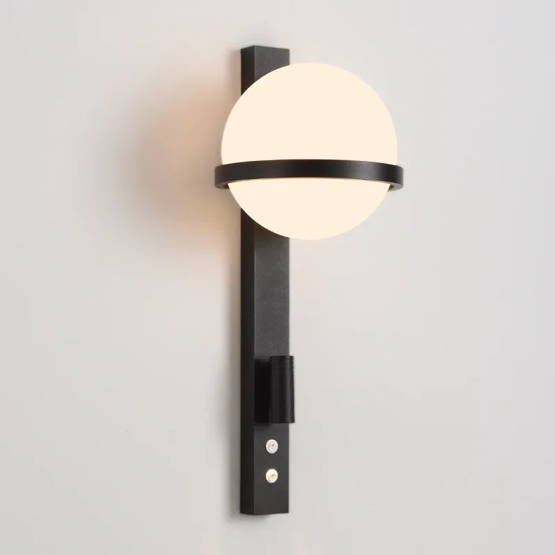 

Modern Minimalist Bedhead LED Wall Lamp Creative Living Room Study With Switch Rotatable Nordic Style Bedroom Reading Wall Light