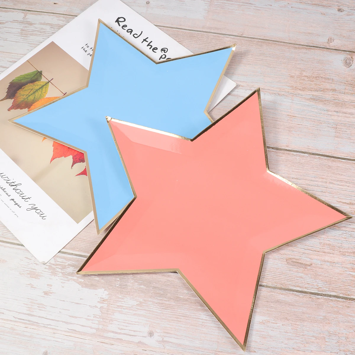 

8pcs 11Inch Star Shape Paper Plates Eco-Friendly Disposable For Birthday Wedding Party Picnic Decoration Cake Dish