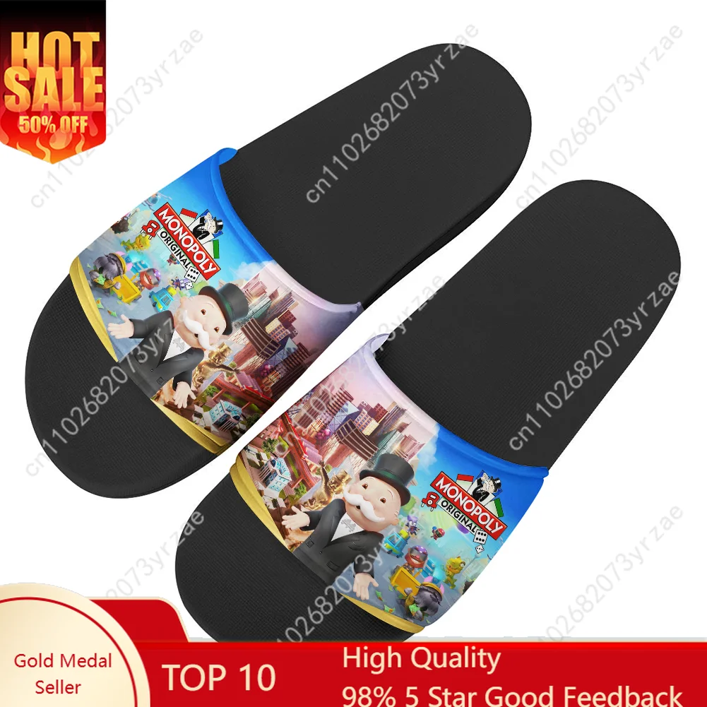 

Monopoly Go! Flip Flops Home Slippers Mens Womens Family Slippers Bathroom Pool Fashion Casual Sandals Custom Water Shoes