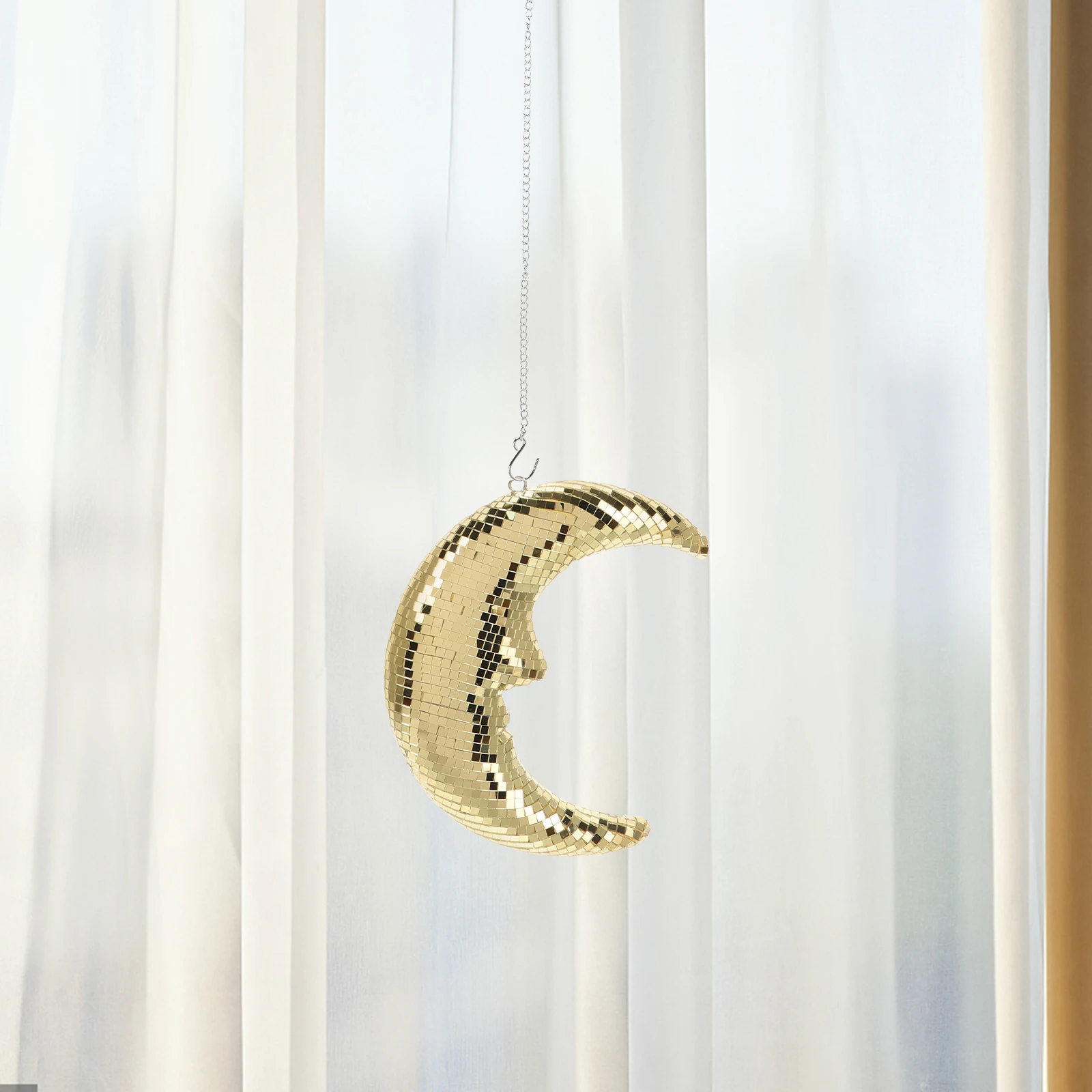 

Moon Shaped Disco Ball Decor Hanging Mirror Pendant For Party Ktv Bar Wedding Event Retro 80S Style Room Decoration Hanging